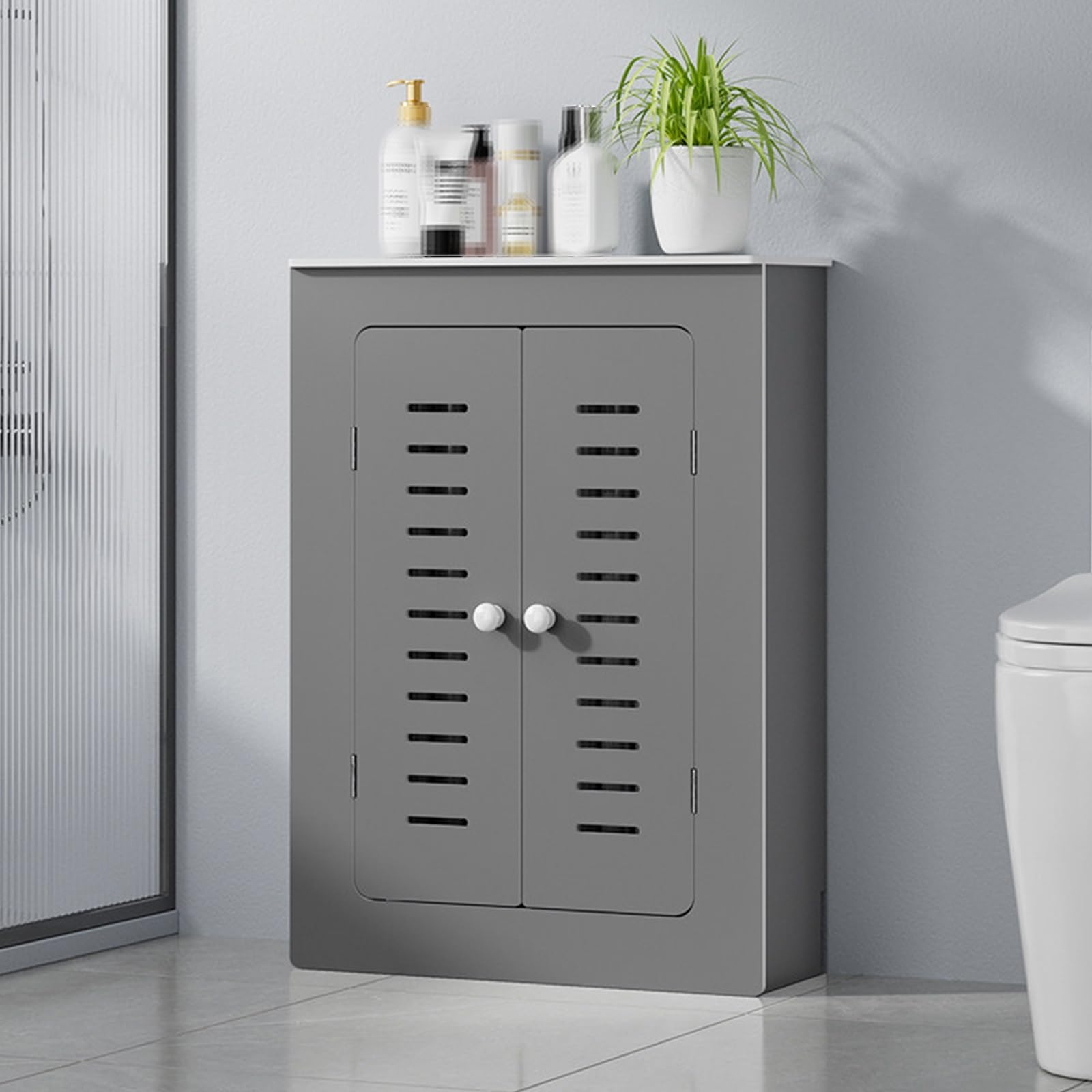 Copri Termosifone Moderno Grigio Materiale In PVC Cassetta Di Copertura Per Collettore Di Riscaldamento A Pavimento Non Necessita Di Foratura Struttura A Torcia E Tenone Per Casa E Ufficio(50x20x70cm)