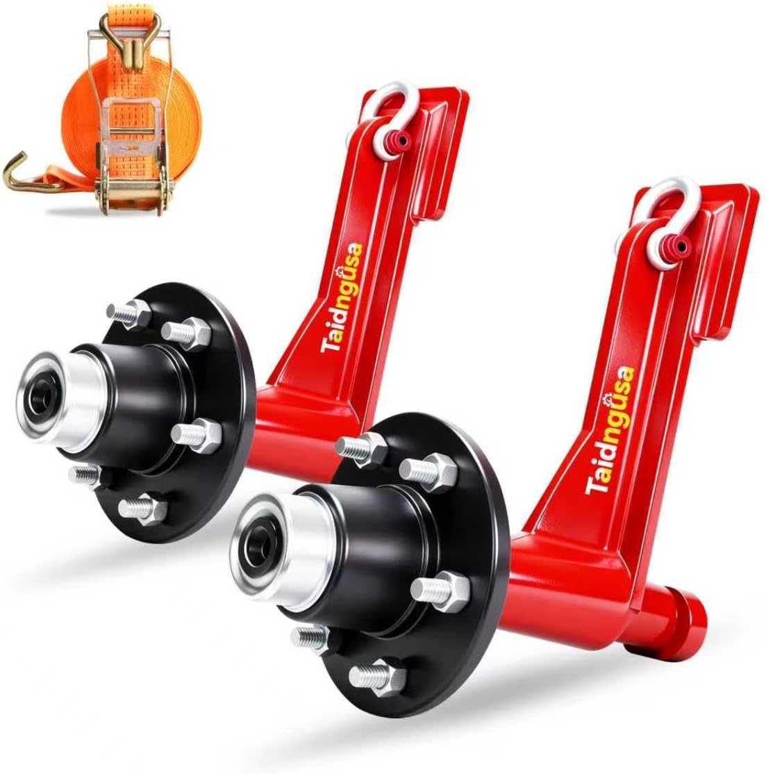 2 Pack Heavy-Duty Shipping Container Wheels Kit – 6-Lug Axle System for 20ft & 40ft Empty Containers | Includes Ratchet Straps & Shackles | Industrial-Grade Steel for Secure Transport