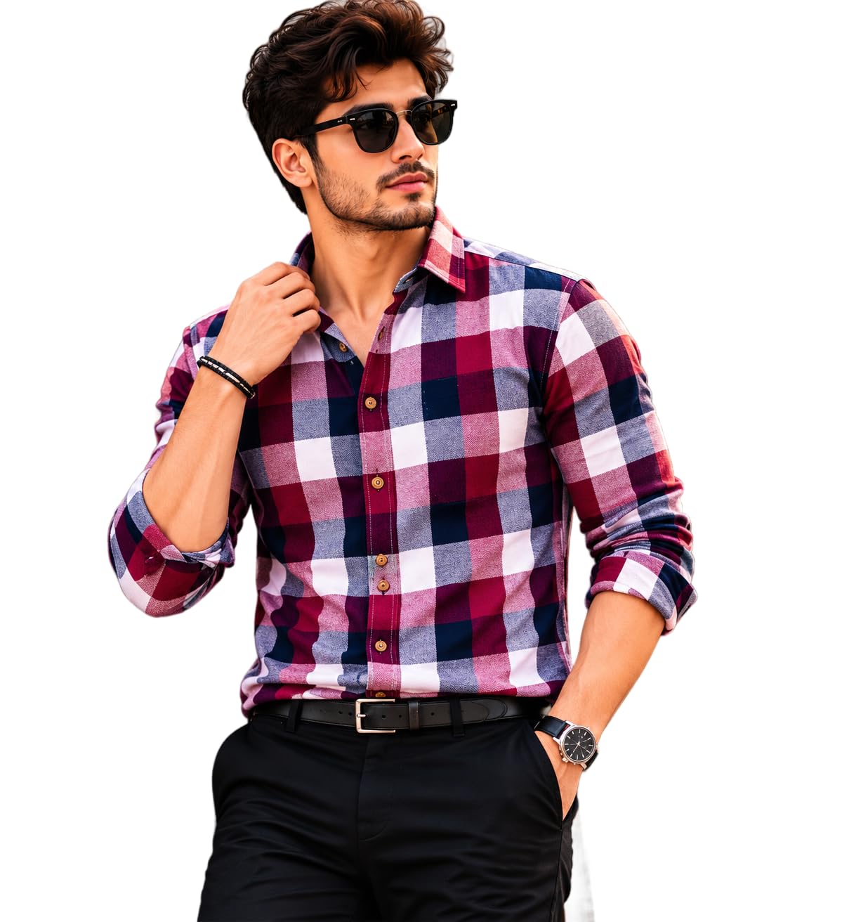 RedBox Check Cotton Causal Shirt-picture-19