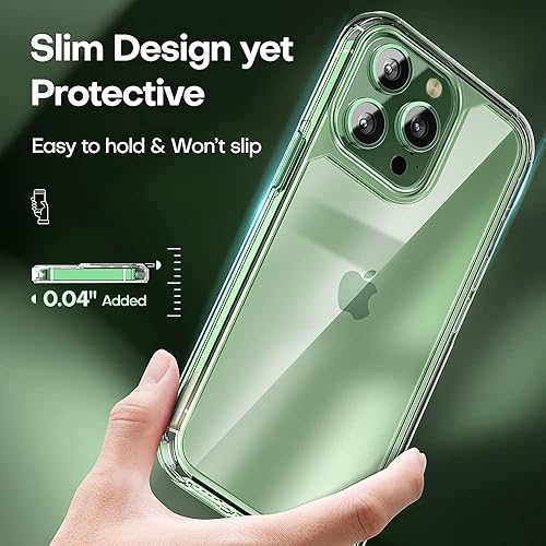 Miniatura 272 de TAURI Funda 3 en 1 para iPhone 13 Pro, [no amarilla] con 2 protectores de pantalla, funda delgada a prueba de golpes para iPhone 13 Pro, color negro