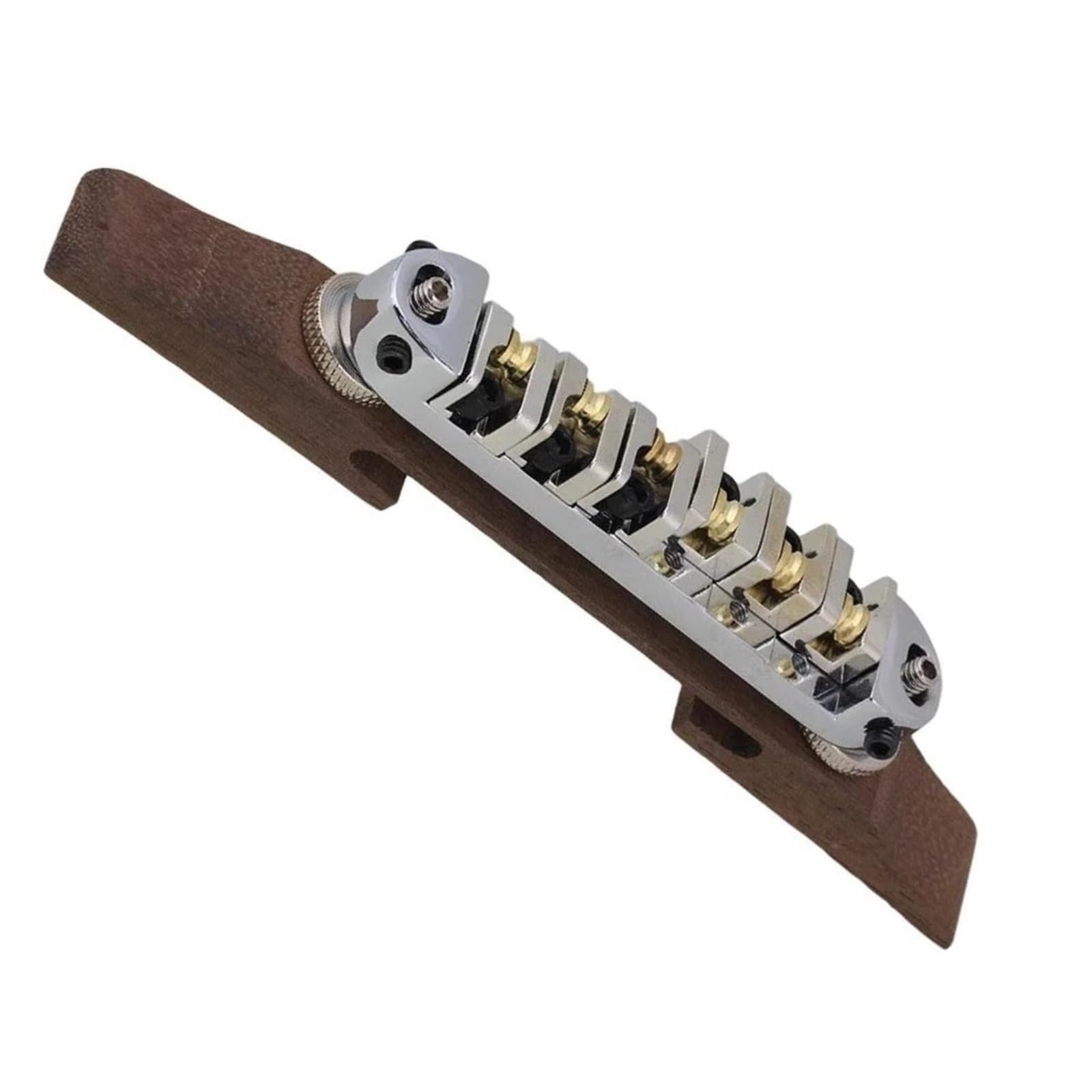 Puente de palisandro ajustable para guitarra Disponible en negro dorado y plateado Diseño esférico Hermoso tono Puente Genérico Guitarra Acústica(Silver)