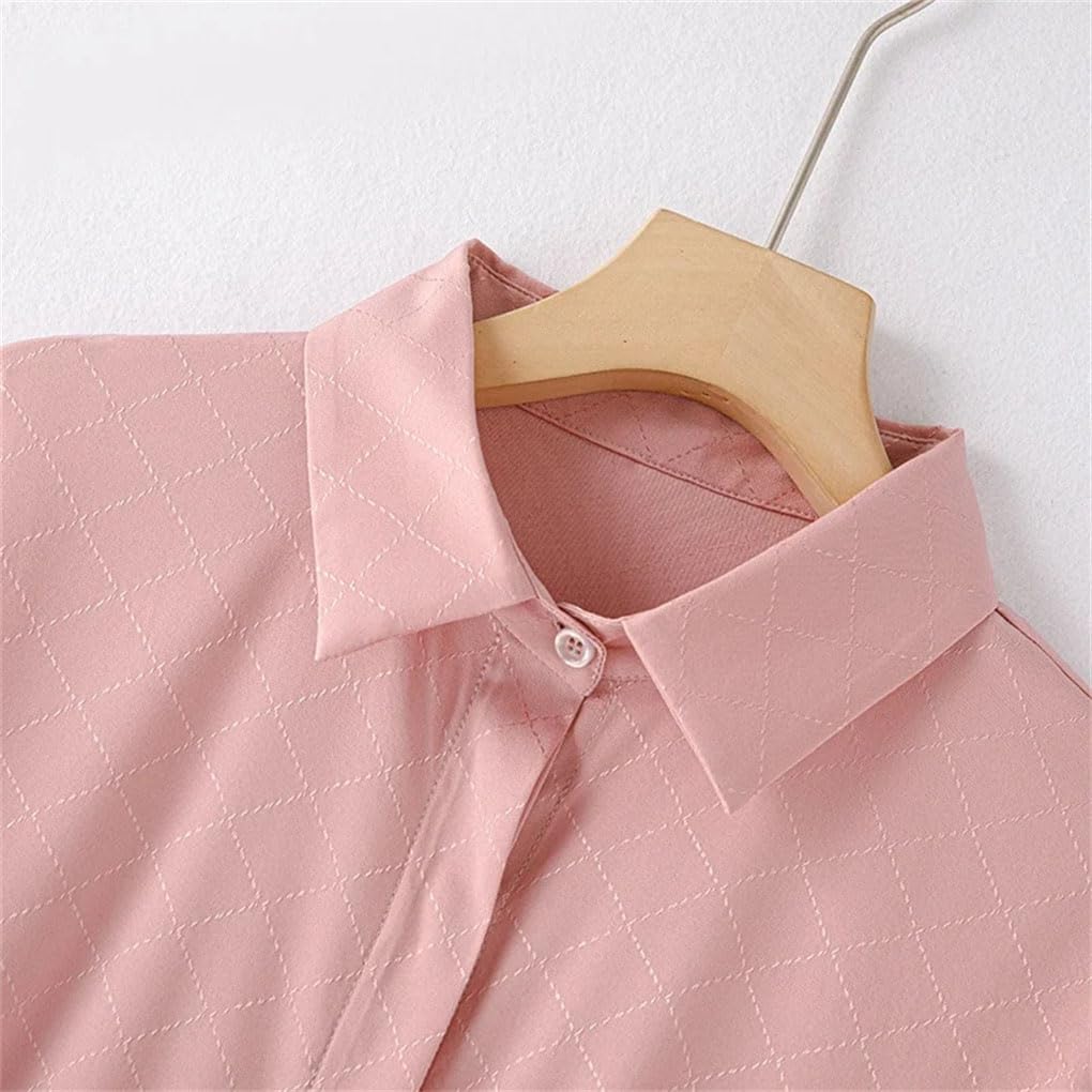 Women's Solid Color Single Breasted Lapel Office Shirt