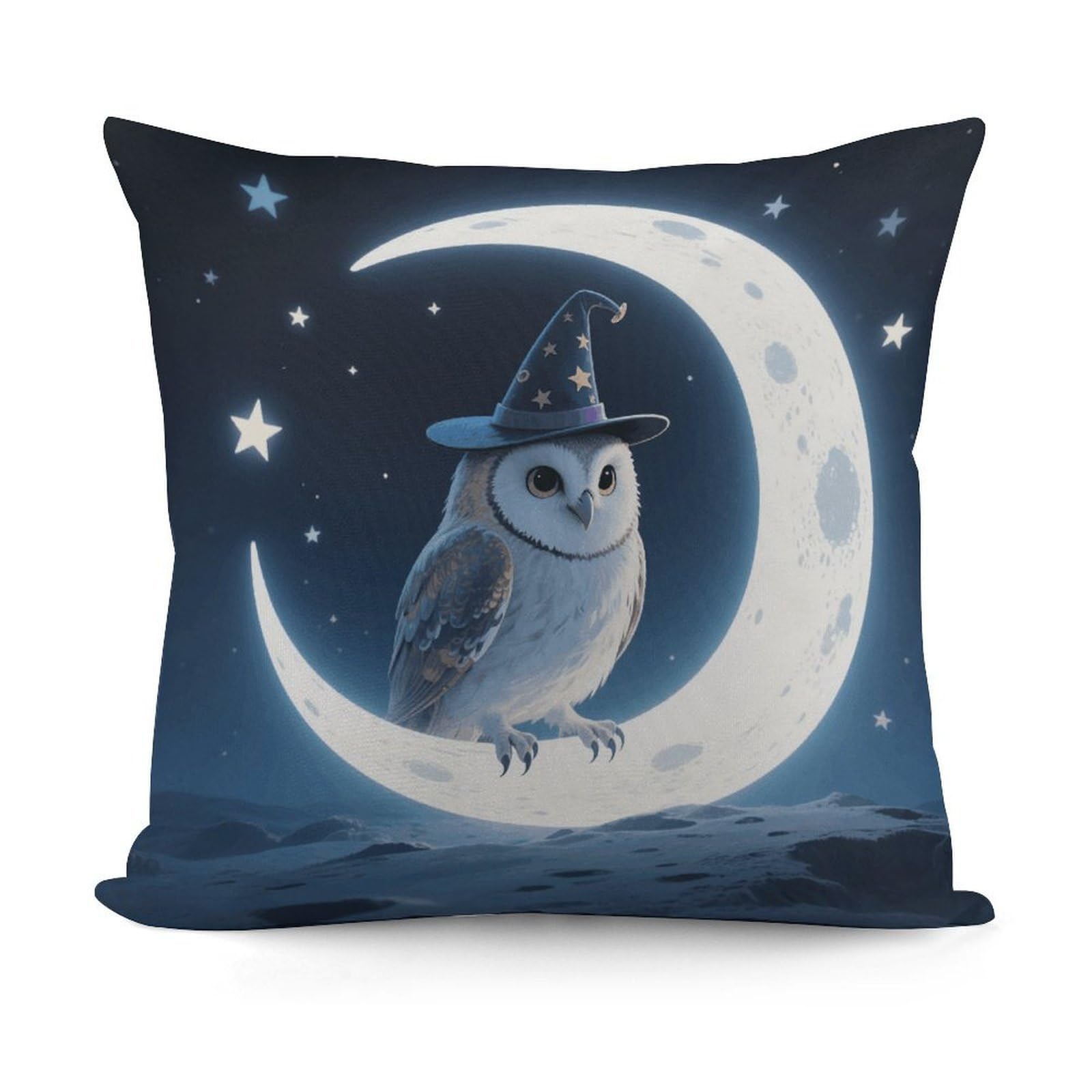VstaDank Magic Hat Owl Pillow Cover with Invisible Zipper Square Throw Pillowcase Plush Couch Sofa Pillow Case 18x18 Inch Decorative Throw Cushion Covers for Sofa Living Pillowcover