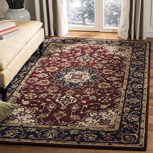 Safavieh Classic Collection CL362A Handmade Traditional Oriental Premium Wool Area Rug, 9  x 12 , Burgundy   Navy