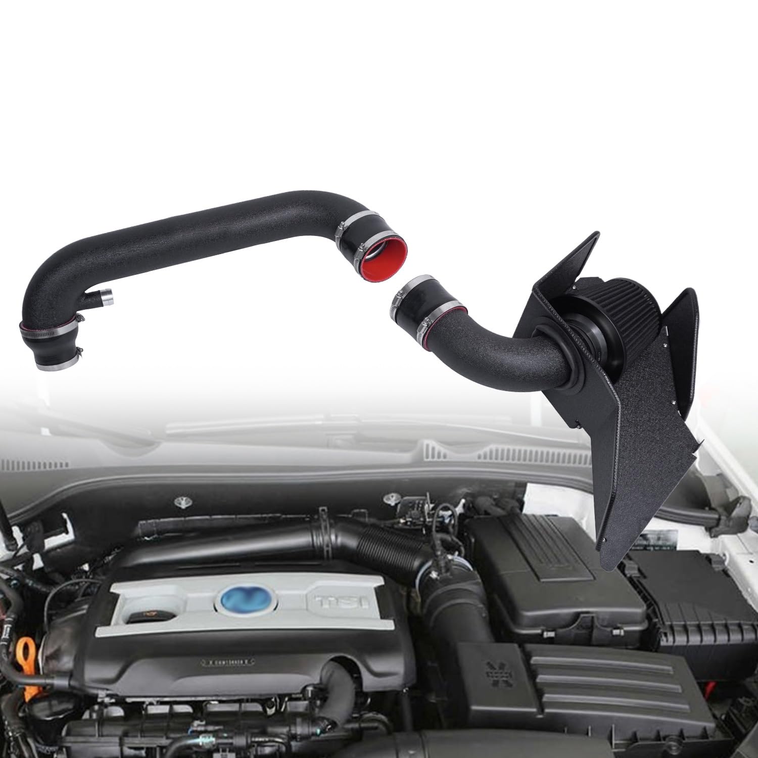Przewód dolotowy Pasuje do VW Golf MK6 EA888 Passat Jetta Eos Seat Leon Altea Skoda pasuje Audi A3 silnik samochodowy zestaw dolotowy zimnego powietrza Rura dolotowa(MK6 Air Intake Kit)