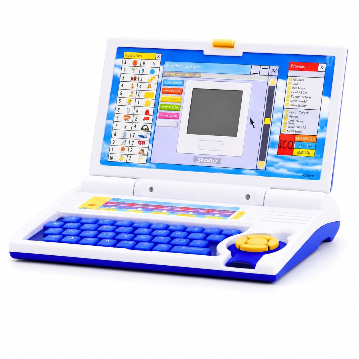 Storio Educational Laptop Computer Toy with Mouse | 1 Year Extended Warranty | Kids Above 3 Years | 20 Fun Activity Learning | Learn Letter Words Games Mathematics Music Logic Memory Tool | Blue-image-31