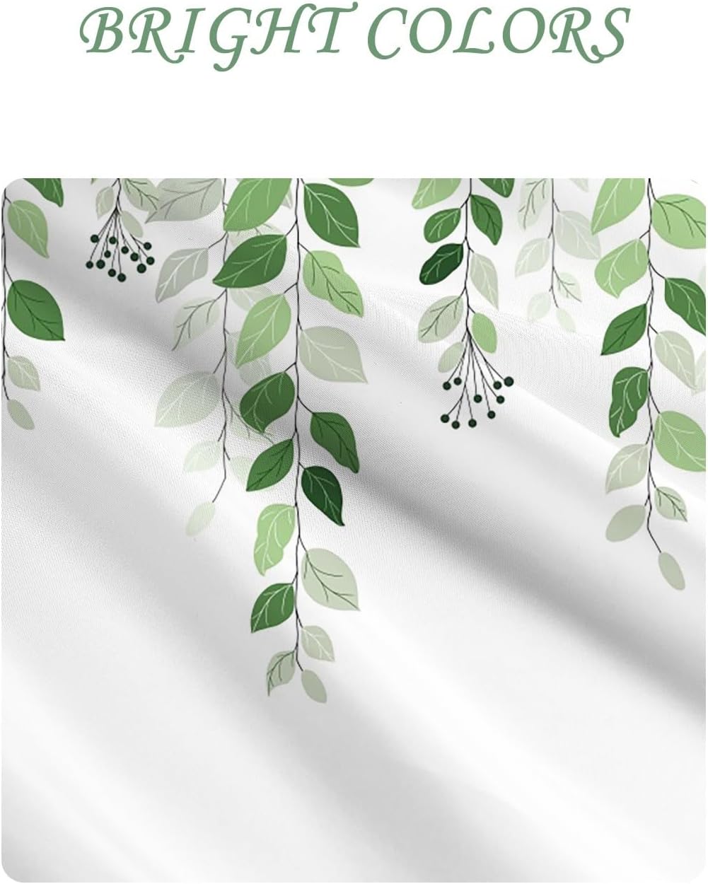 Yeele 72x78 Inch Plant Shower Curtain Rustic Sage Green Leaves with Flower Bath Curtains Modern Farmhouse Pretty Botanical Bathroom Set Waterproof Bathroom Curtain with Hooks