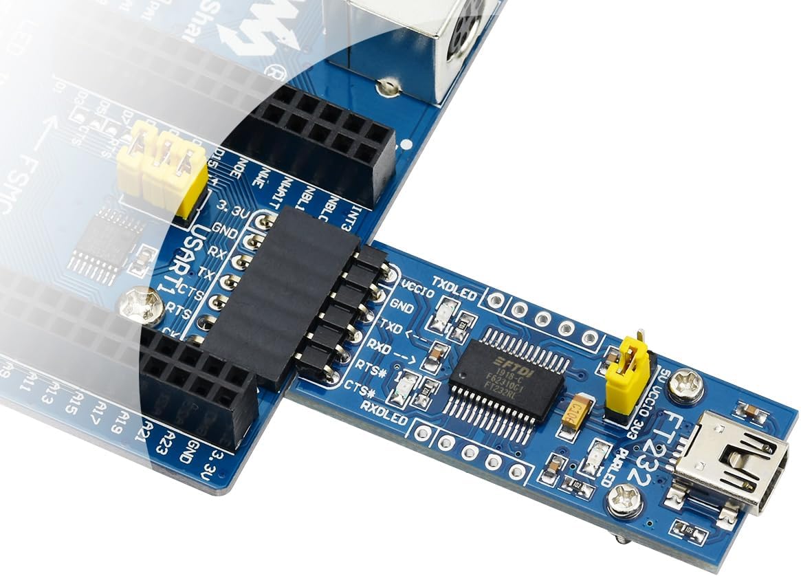 FT232 USB UART Board (Mini), USB to TTL Serial Converter Adapter Module Onboard Original FT232RL, Compatible with Mac Linux Android Wince Windows 7/8/8.1/10/11, 5V/3.3V UART (TTL)