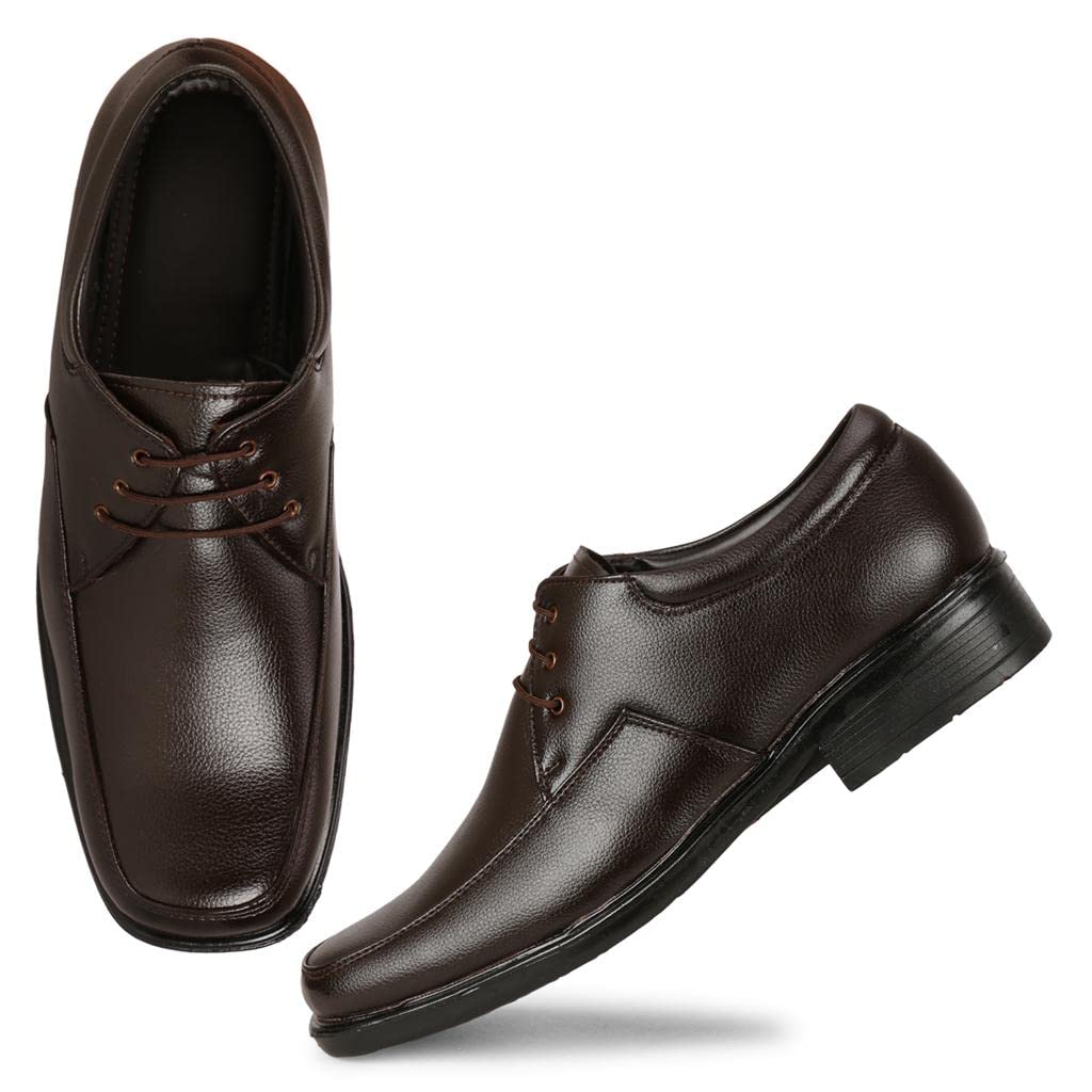 Wenzal Mens Synthetic Lace Up Office wear Comfortable Formal Shoes | Casual Shoes for Men| Royal Look Shoes for Men | Oxford Leather Shoes lace-up Size (Brown,10) (B0BX8WLQ1G) Amazon Price History, Amazon Price Tracker
