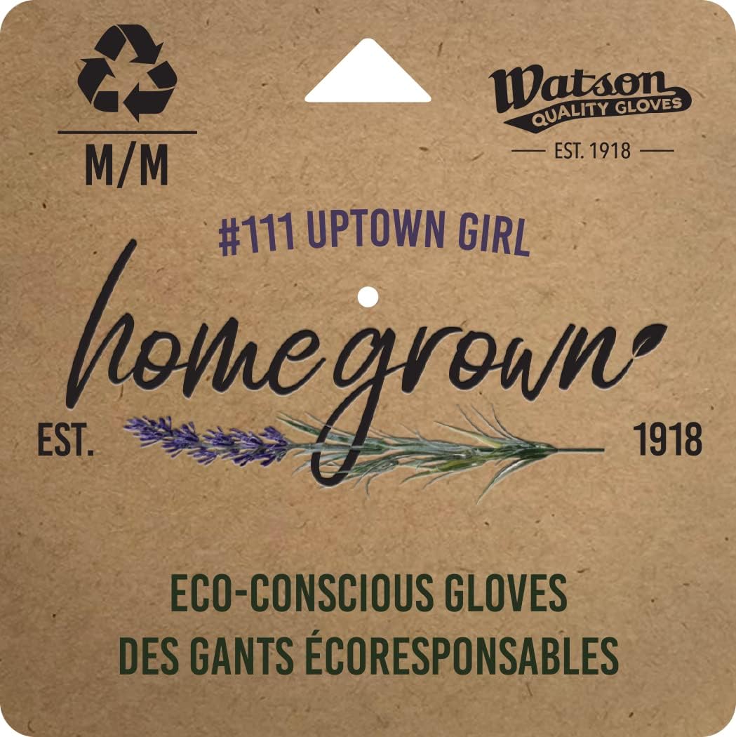 Watson Gloves Uptown Girl Garden Glove - Spandex Stretch Back, Hooded Fingers & Padded Knuckle Bar, Touchscreen Conductive Thumb & Fingertips, PU Coated Palm, Snug-Fit Ruched Elastic Wrist (Medium