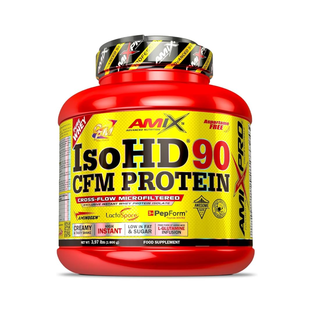 Amix - ISOHD 90 CFM Protein - Augmente la Masse Musculaire et Aide à la Récupération - Protéine de Lactosérum Instantanée - Sans Aspartame - Lait Vanille - 1.8 Kg