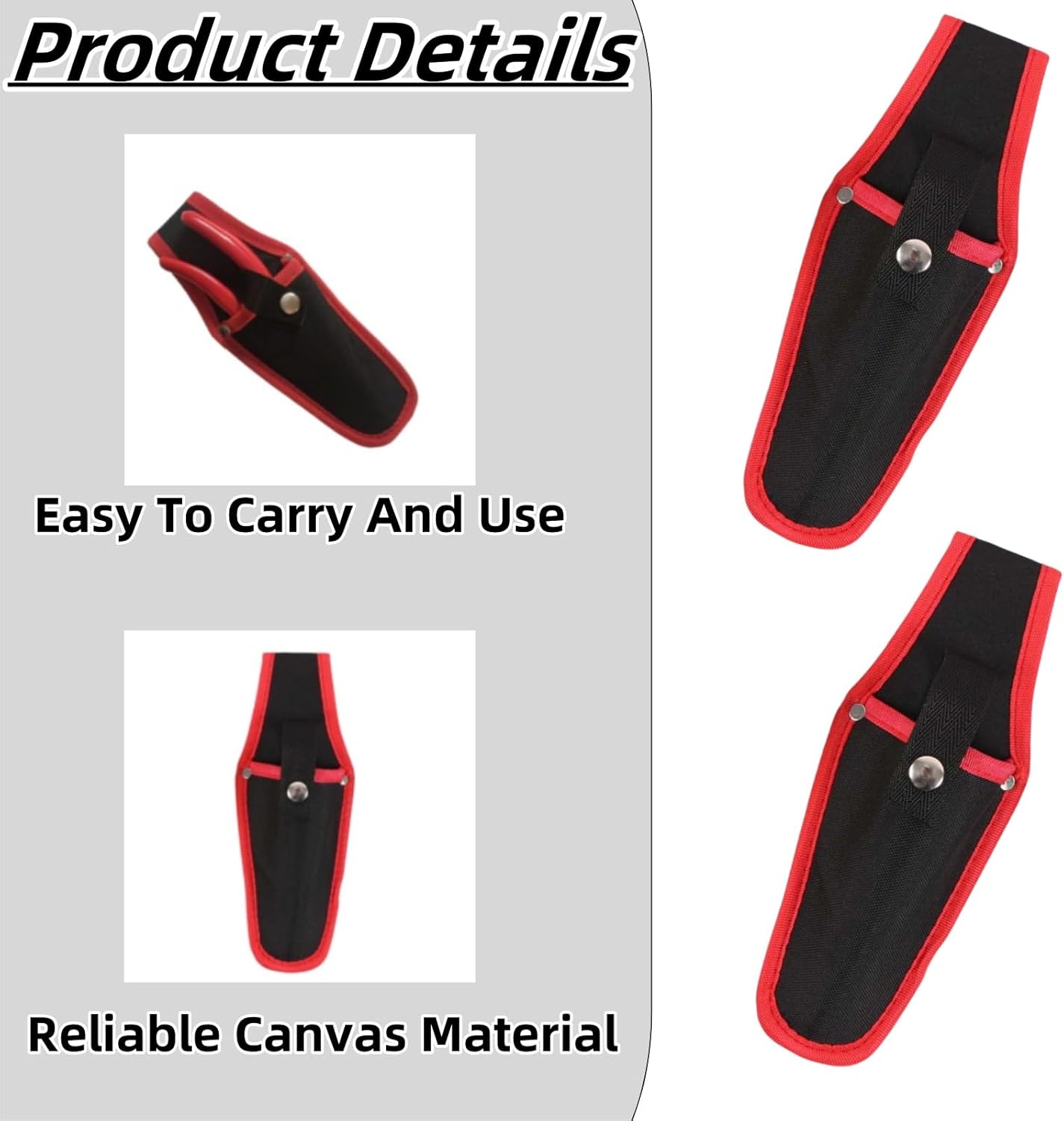 2 Pack Pruner Holster Portable Scissor Sheath Multi-Fit Hanging Holder for Gardening Shears Pliers X-Shaped Shears and Pruning Tools - Image 3