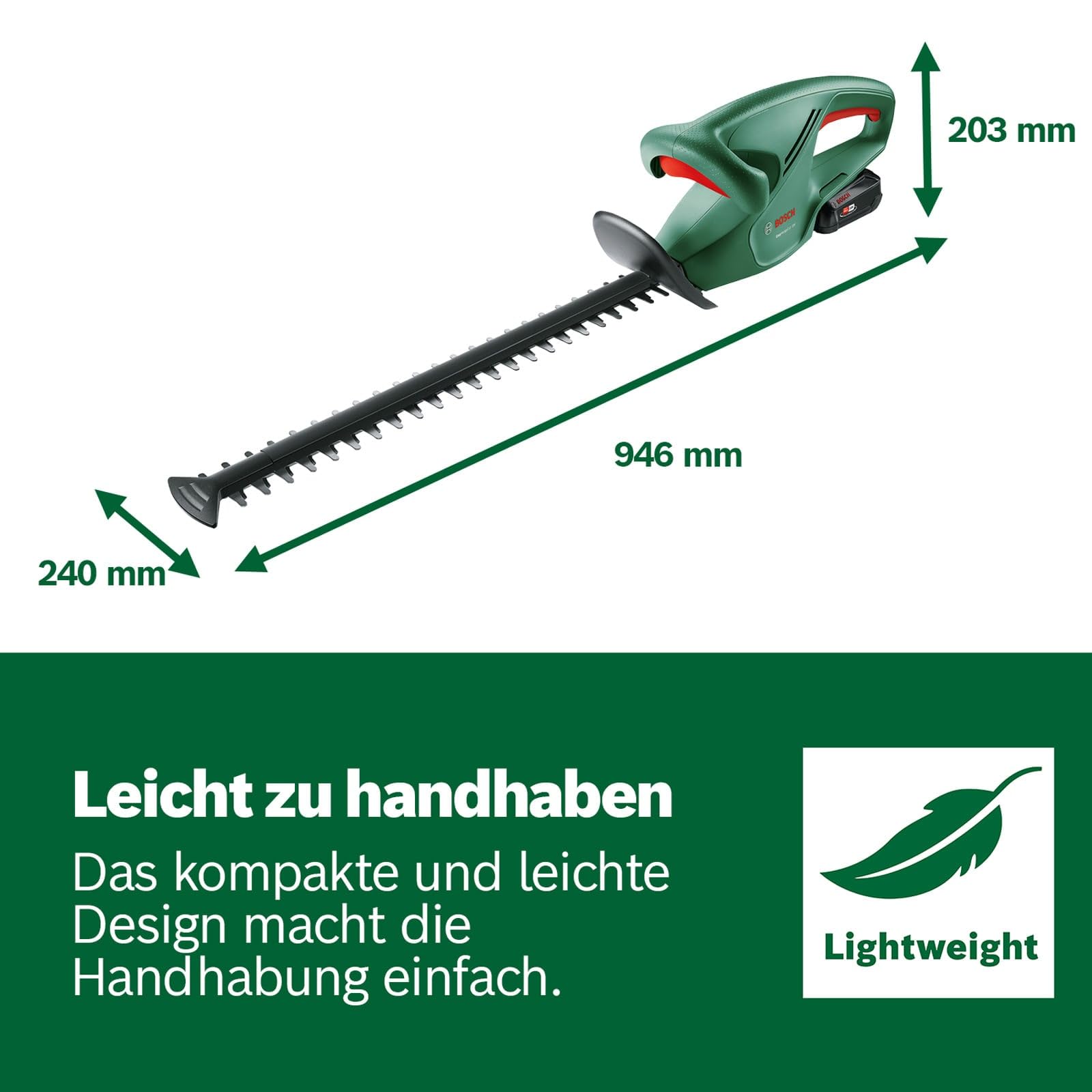 Bosch Home And Garden Akülü Çit Kesme Makinesi Easyhedgecut 18-45 (1 Akü 2,0 Ah, 18 Volt Sistem, Bıçak Uzunluğu 45 Cm, Karton Paketlemede)