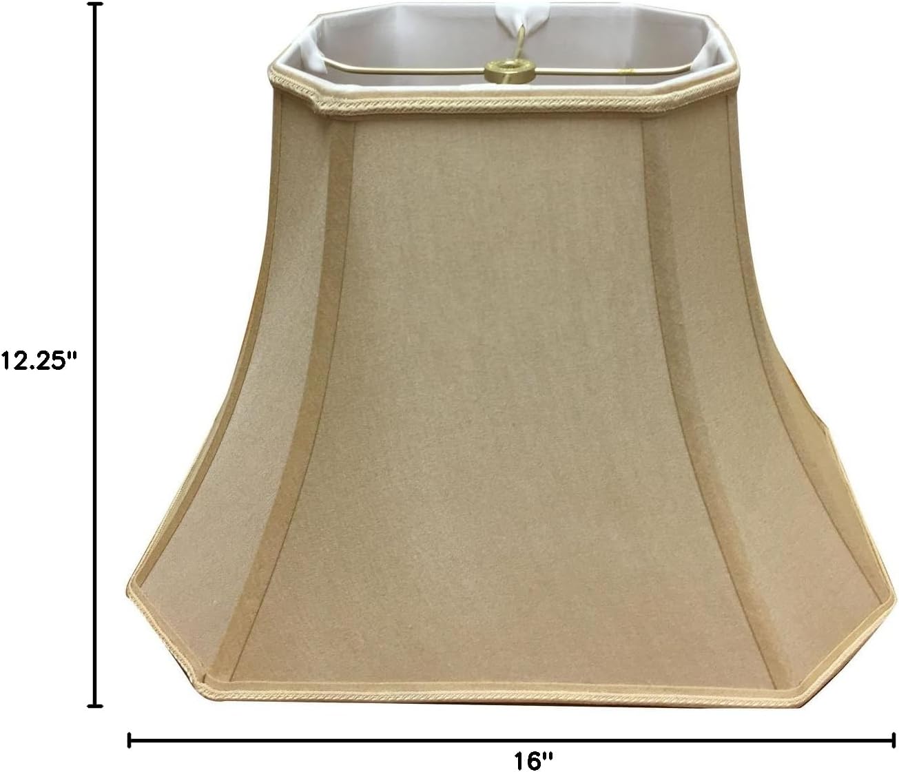 Royal Designs Rectangle Bell w Cut Corners Designer Lamp Shade, Antique Gold, (4.5 x 5.5) x (7.5 x 10) x 8