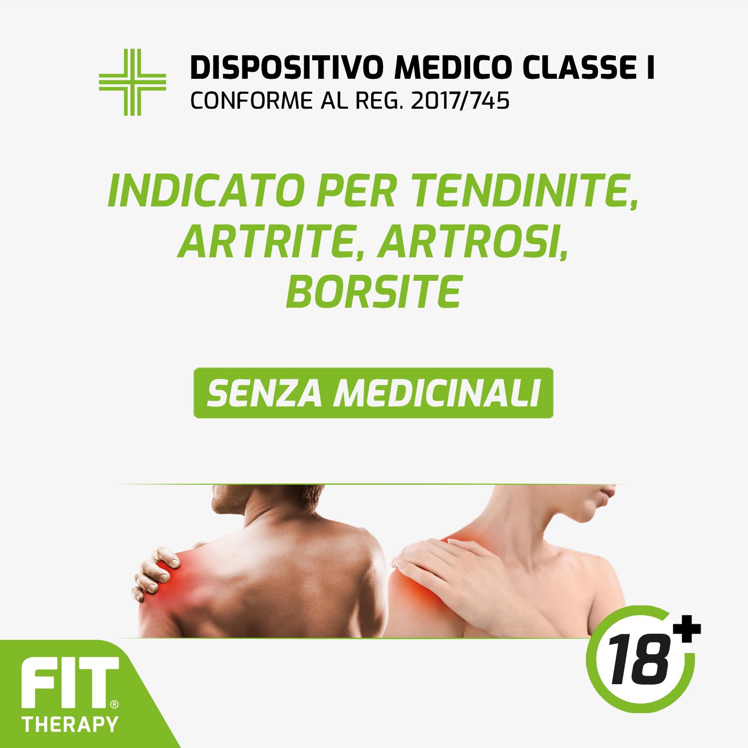 FIT Therapy – Cerotti Antidolorifici e Antinfiammatori Spalla - Per Dolore Muscolare, Artrite, Tendinite, Borsite, Artrosi – NON SCALDA, Impermeabile, Senza Farmaci, Dura 5 Giorni (10 Cerotti)
