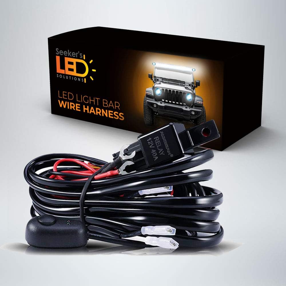 Seeker's LED Light Bar Wiring Harness Off Road Power 40A