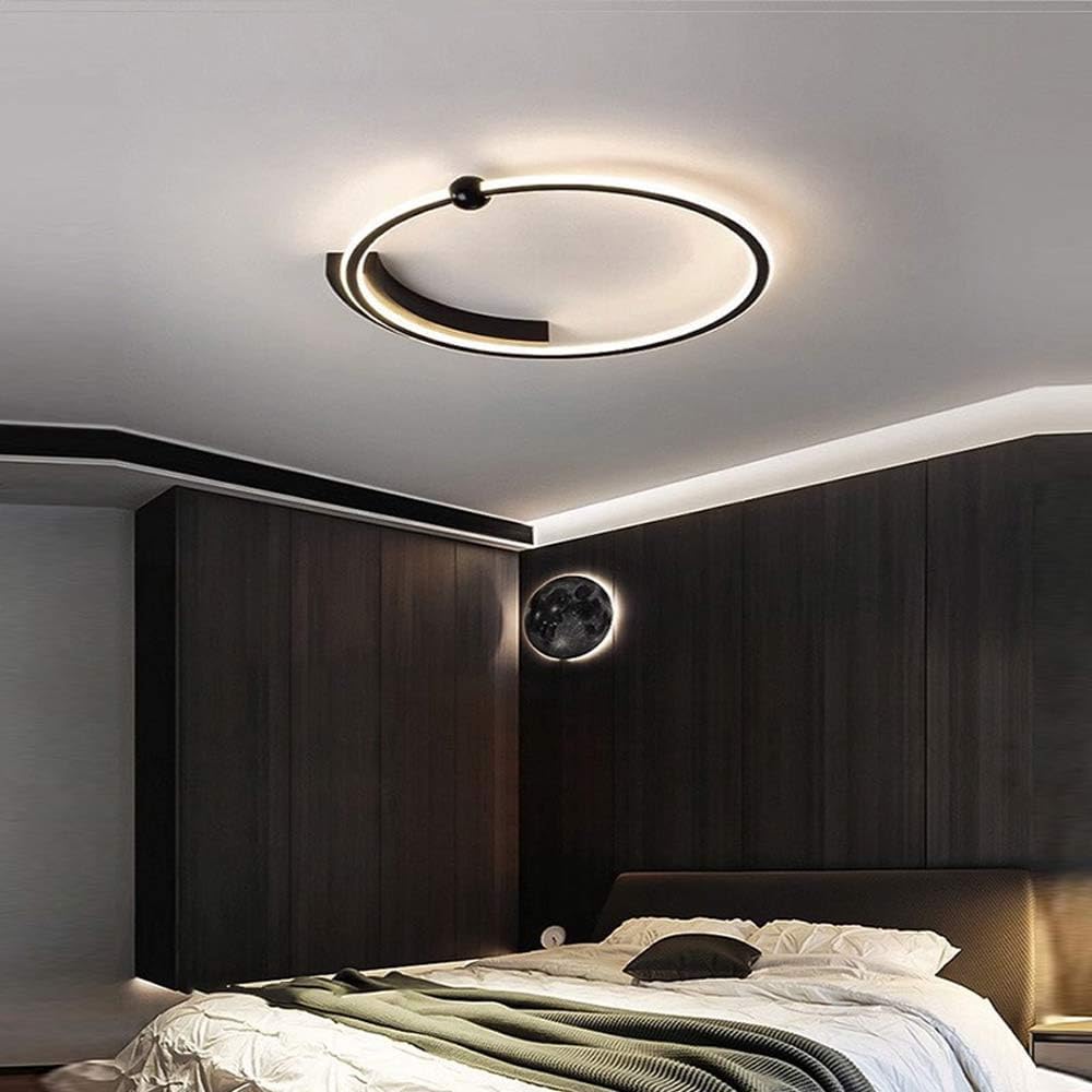 LED Modern Round Ceiling Light, 50W 19.7" Dimmable Flush Mount Ceiling Lamp with Remote Control, 3000K-6000K 3-Color Chandelier for Living Room Dining Room Bedroom
