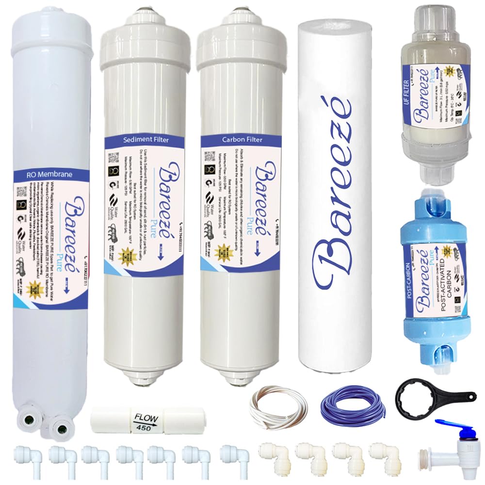 Bareeze Pure Service Filter Kit Compatible with Kent Pearl RO+UV Water Purifier-image-42