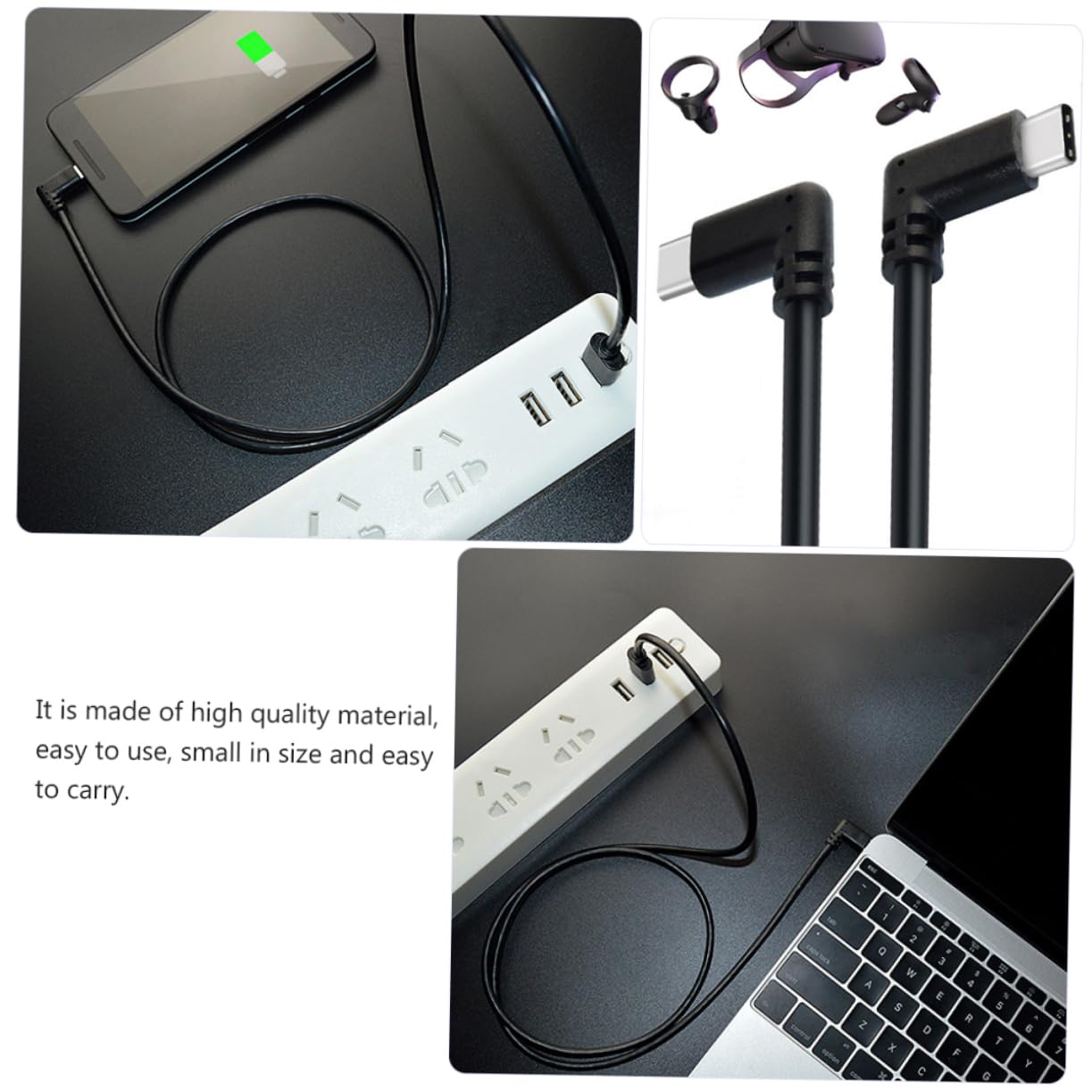 jojofuny 3piezas Cable Vr De Doble Tipo c Compatible y Steam Vr Transmisión De Datos y Carga Rápida Conexión Segura y Fiable