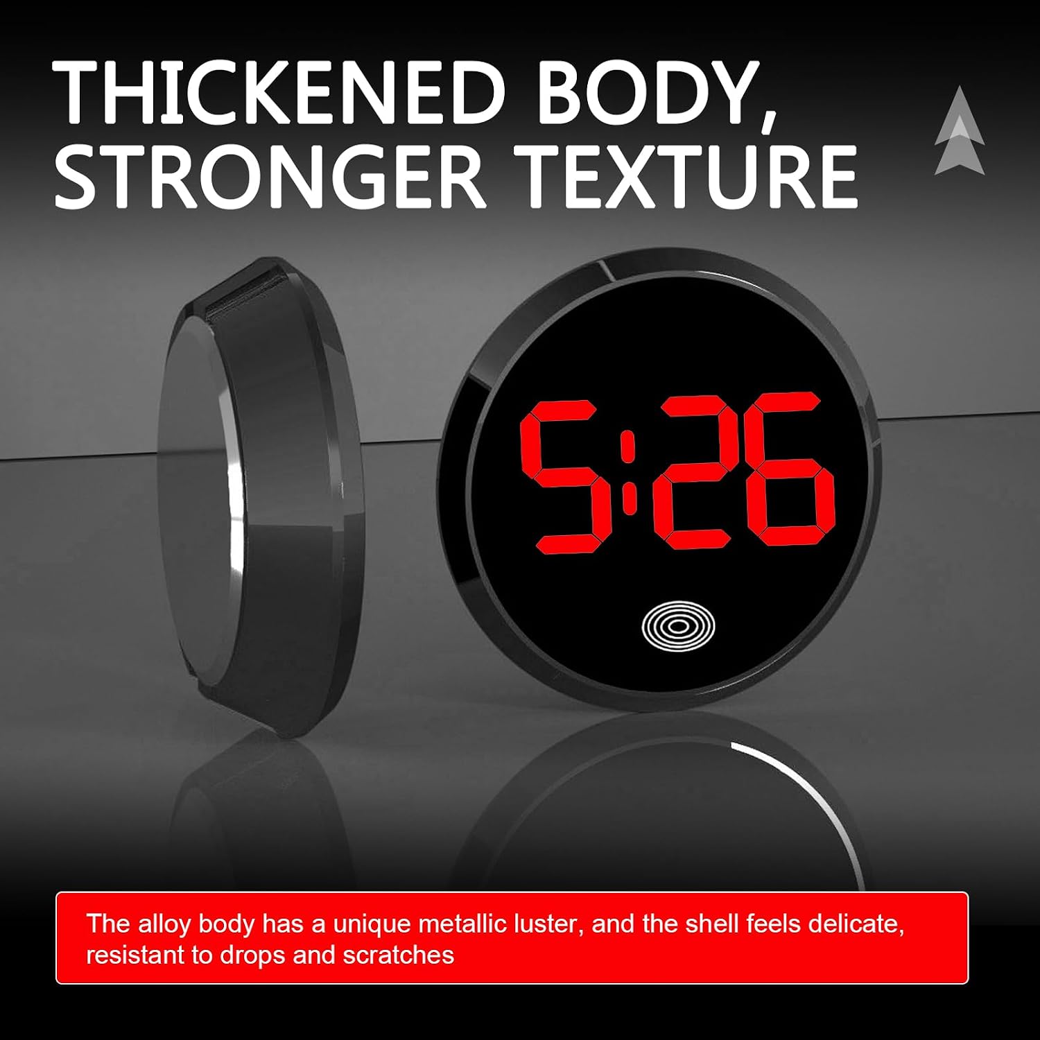 Car Clock, Mini Digital Dashboard Clock, LED High-Definition Brightness Display Digital, Touch Activated Stick On Automotive Watch Accessories, for Most Cars(Red)