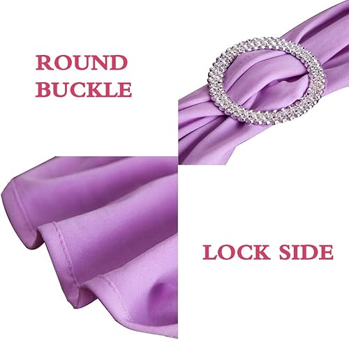 Miniatura 6 de 100 bandas elásticas de elastano verde salvia para sillas con hebillas, bandas deslizantes para silla, lazos para bodas, fiestas, banquetes,