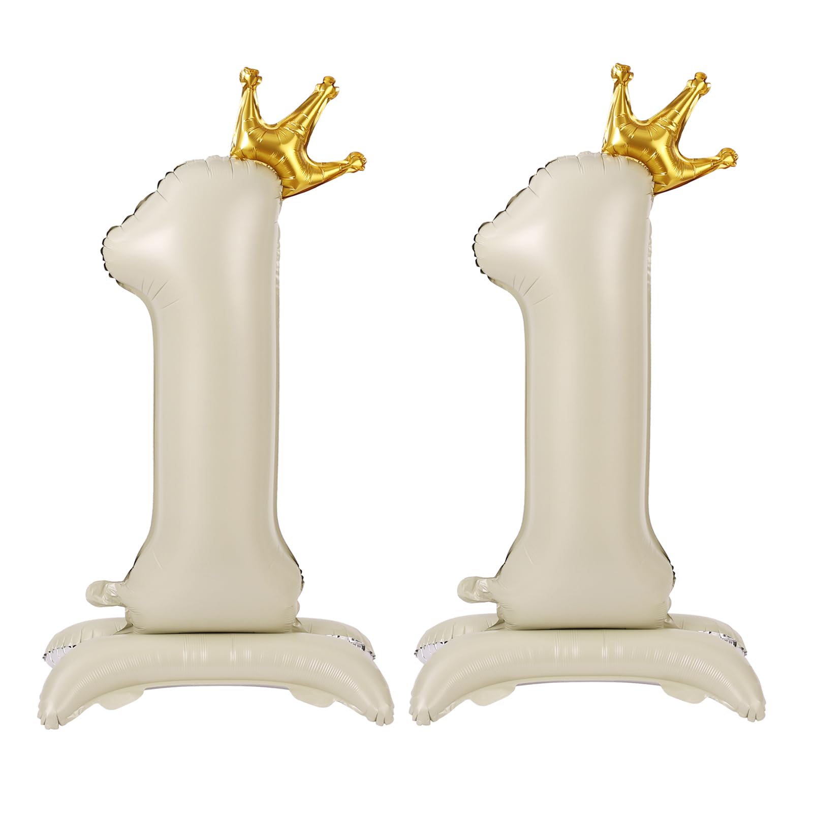 APXEL Off-white Standing Crown Number 11 Balloons, 42'' Foil 1 & 2 Balloon