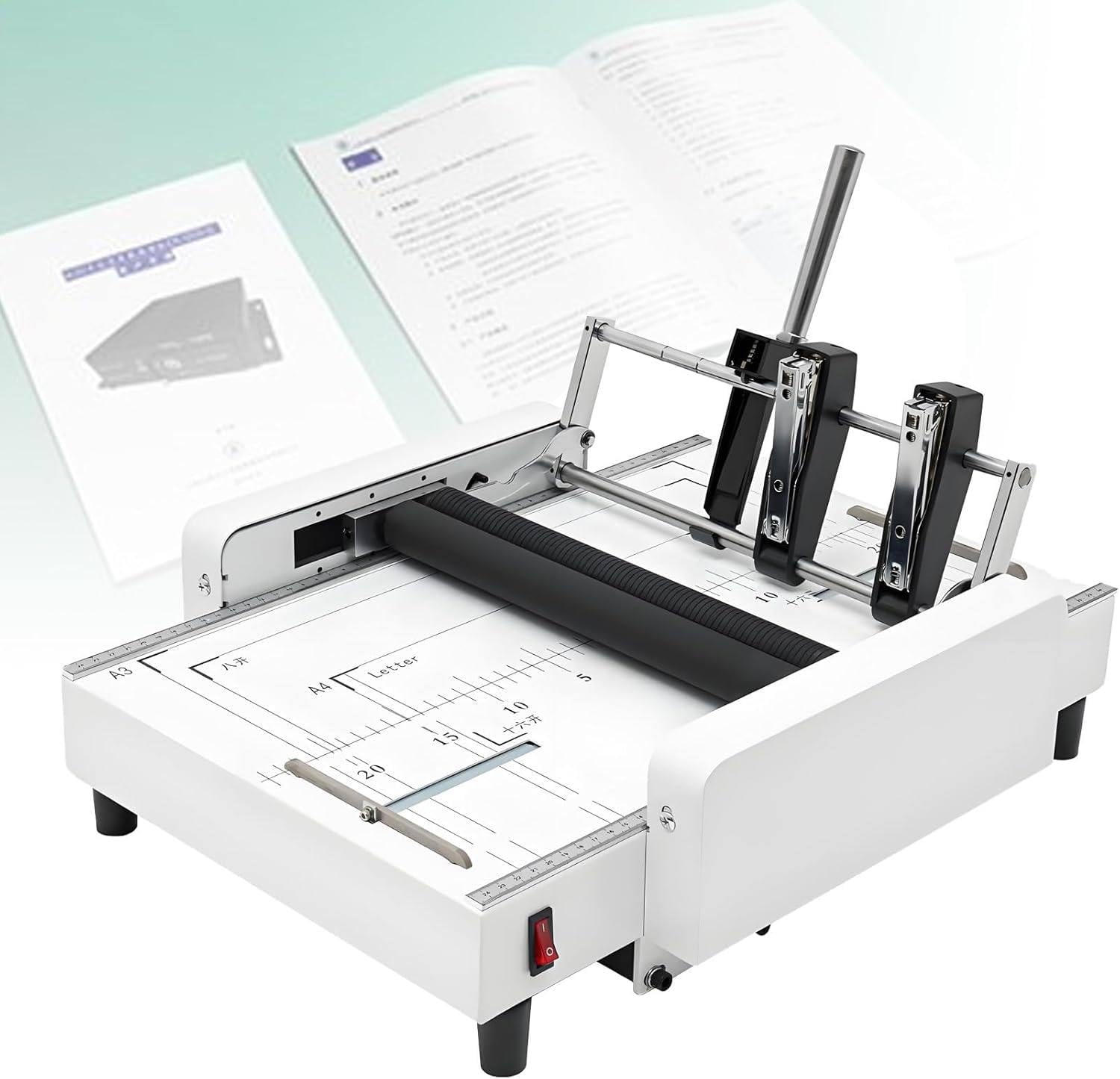 LJLYYDS A3 Booklet Maker Machine, Booklet Folding and Binding Machine 11.7"x16.5" for Saddle Stitch Brochures Manuals, Suitable for School and Office Use