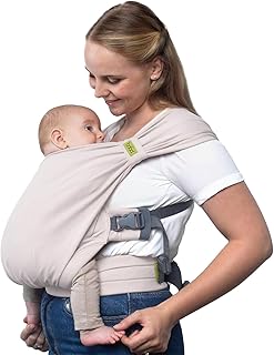 Boba Bliss Babytrage Neugeborene ab Geburt bis 16 kg - 2-in-1 Baby Carrier & Baby Tragetuch Ohne Binden & Knoten, Hüftfreundliche Babytrage ab Geburt, Weiche & elastische Baby Trage (Grau)