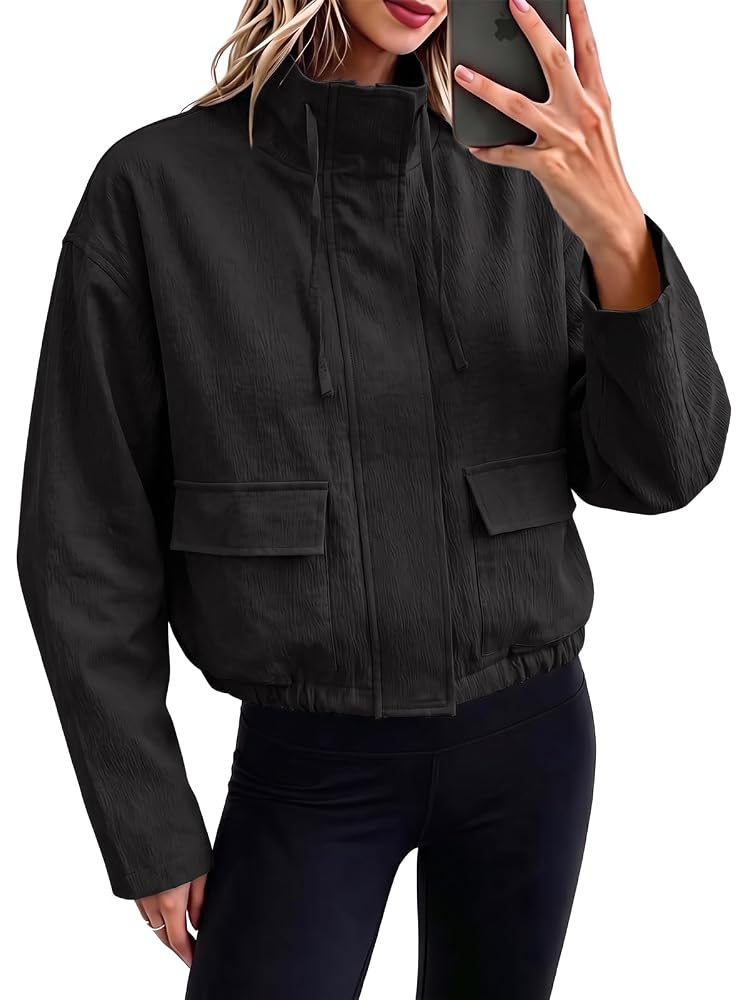 FISOEW Womens Cropped Jackets