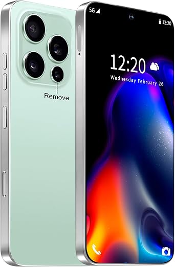 Fadnou 16 Ultra Unlocked Phone, 6.99inch HD AMOLED Screen Smartphone, Battery 7000mAh Cell Phone, Android 14 16+512GB with 128GB Memory Card, Face ID/Fingerprint Lock/5G/Photos/GPS Green
