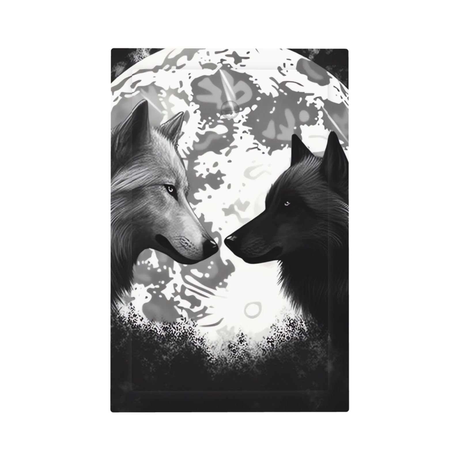 1-Gang Decorator Wall Plate Wolves Love Light Switch Cover Single Gang Receptacle Outlet Wall Plate Mid Size 5" x 3" Wallplate Unbreakable Polycarbonate Outlet Faceplates Covers