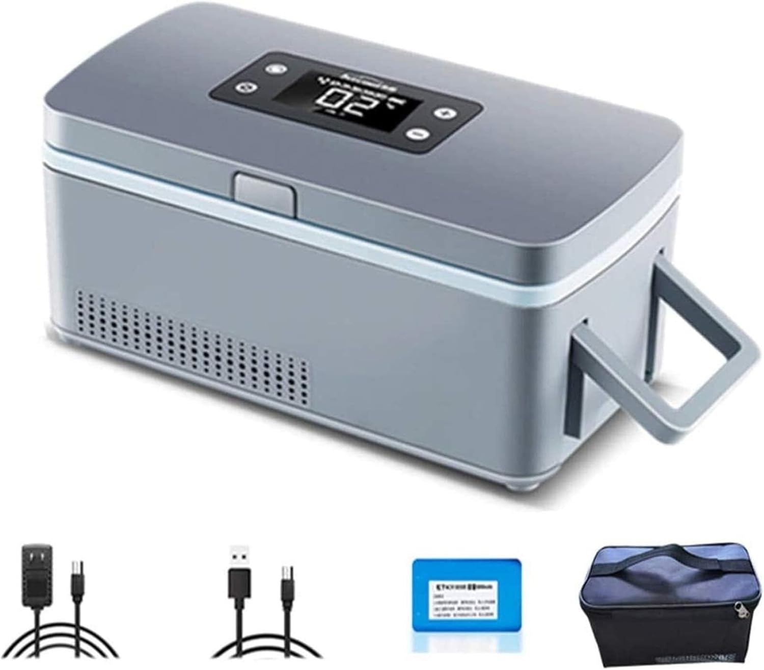 Portable Insulin Cooler Medication Refrigerator Warmer, 2-8°C Intelligent Temperature Control, Battery Powered, LCD Display, Quiet Operation(Battery*1)