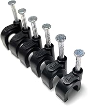 Black Round Cable Clips with Nail Fixings K Type Pack of 100 (8mm)
