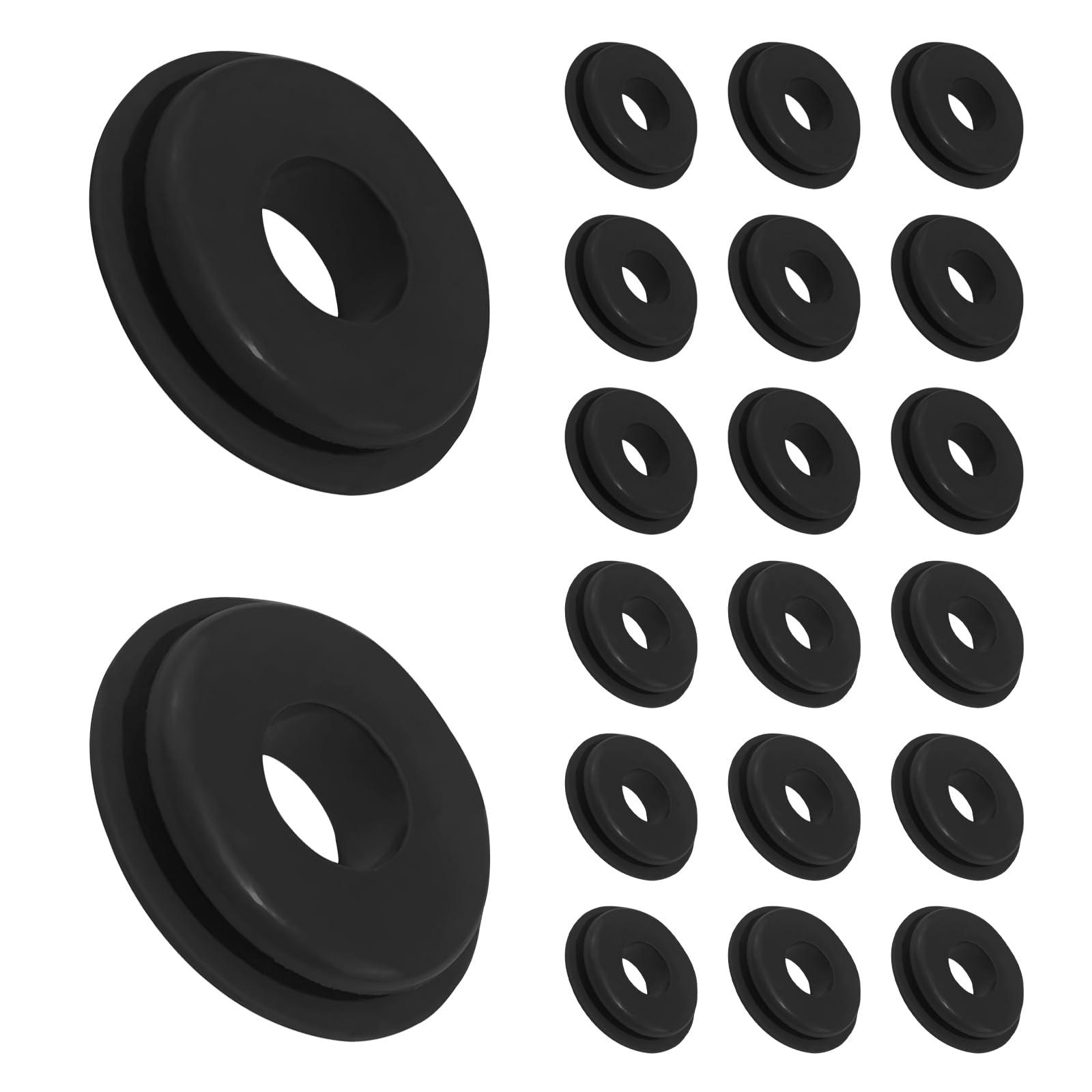 20 PCS Glad Hand Seals, Rubber High Temperature Resistance Handshake Valve Gasket, Air Hose Glad Hands Grommets Tight Fit Gasket, for Semi Trucks Trailers Brake Air Hose (Black)