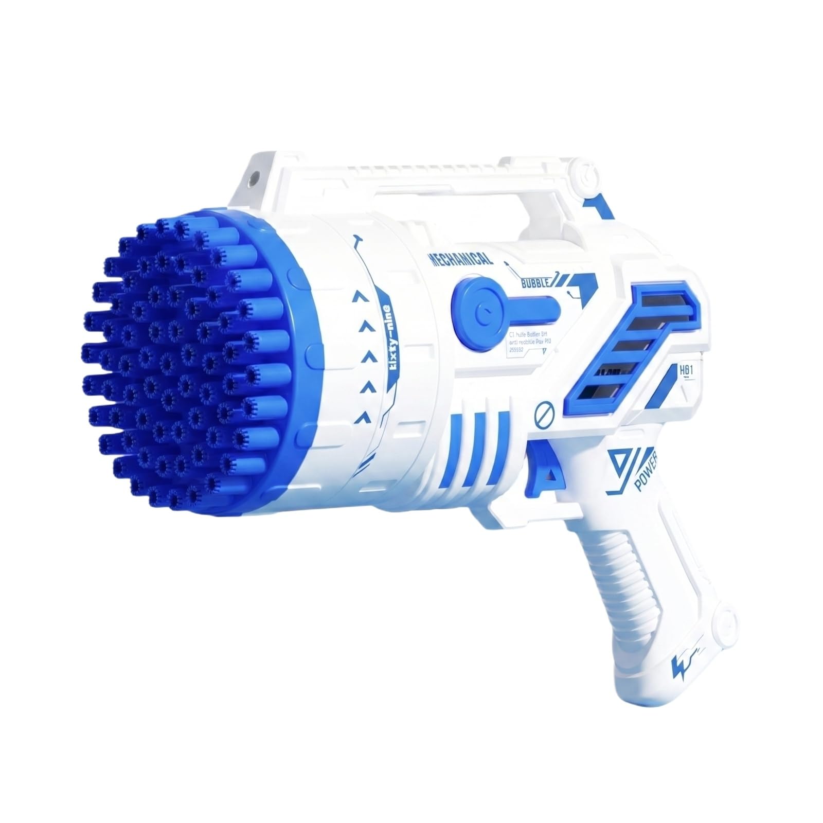 Bubble Gun for Kids, 69-Hole Bubble Machine with LED Lights, 69 Hole Bubble Blaster Blower, for Ages 3+, Summer, Birthday, Party Wedding Outdoor (Blue) (A)