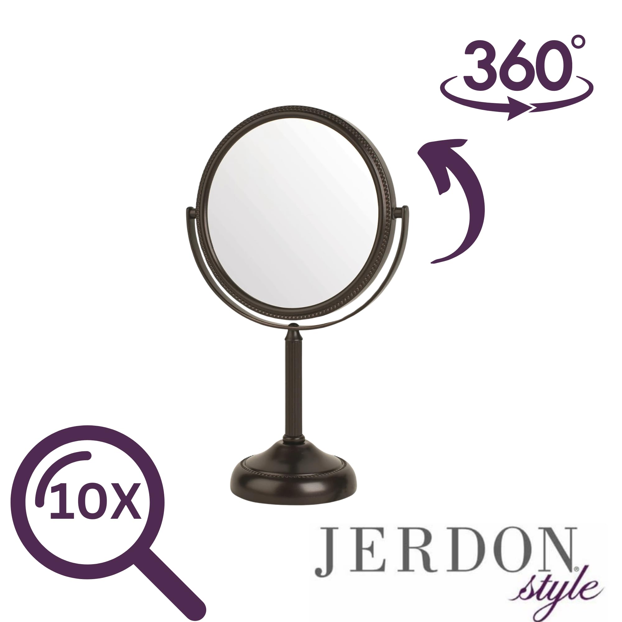 jerdon jp910nb cm tablero a dos caras giratorio Espejo con aumento de 10 x