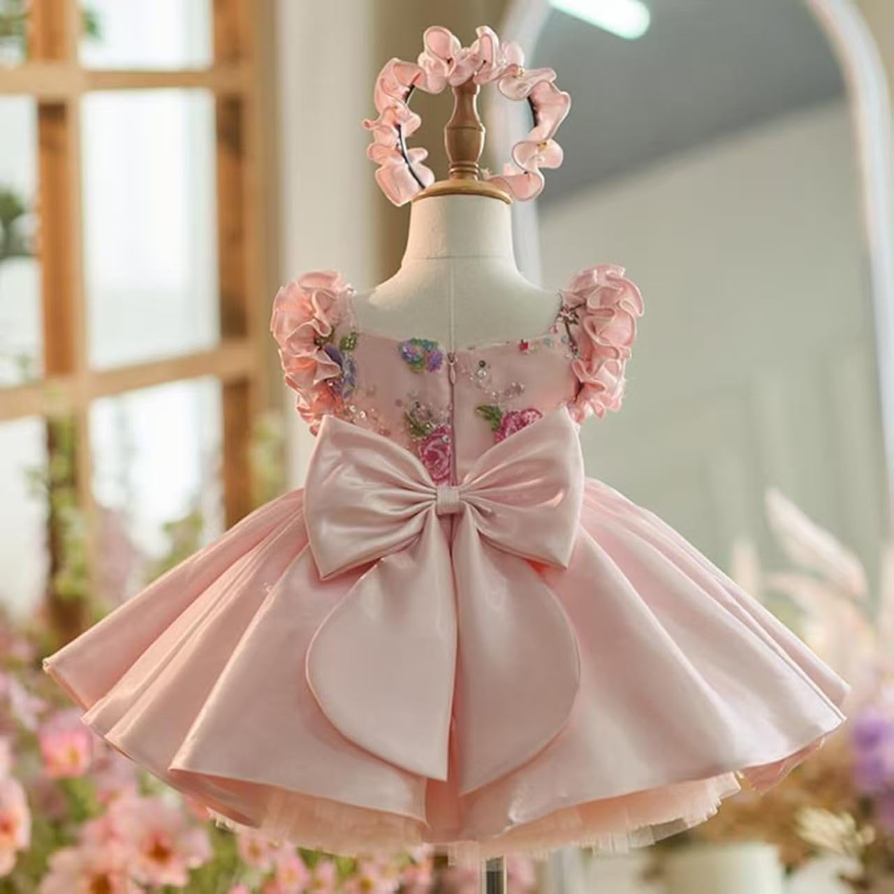 Girls' Dresses Flying Sleeve Puffy Princess Dresses Flower Girl Wedding Birthday Party Dresses