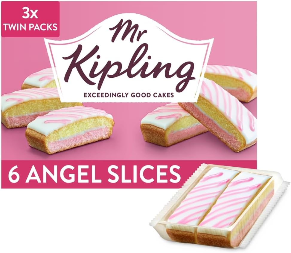 Mr Kipling Angel Cake Slices, 6 Treats – Perfect For Snacking On-the-Go (Pack of 1)