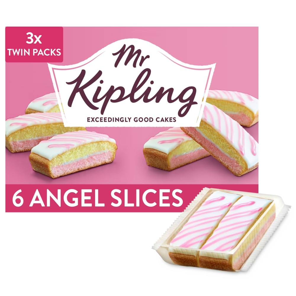 Mr Kipling Angel Cake Slices, 6 Treats – Perfect For Snacking On-the-Go (Pack of 1)