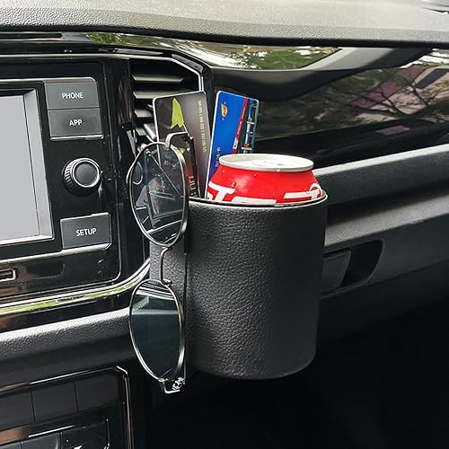 Bolsa de almacenamiento para ventilación de aire del automóvil, organizador de cajas para lentes de sol, bolsillo de cuero para automóvil, soporte