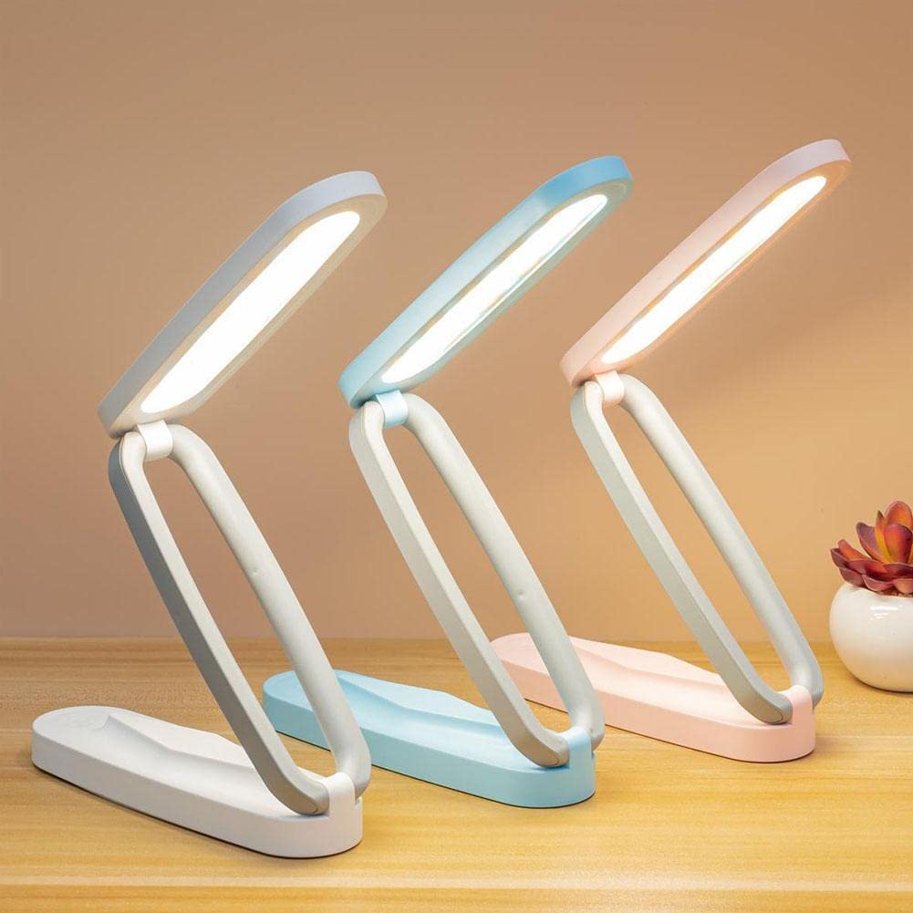 S-JIANG Foldable LED Desk Lamp,Small Book Reading Light, Rechargeable & Dimmable, Eye-Caring Studying Light,Portable Table Lamp,for Home,Office,Travel