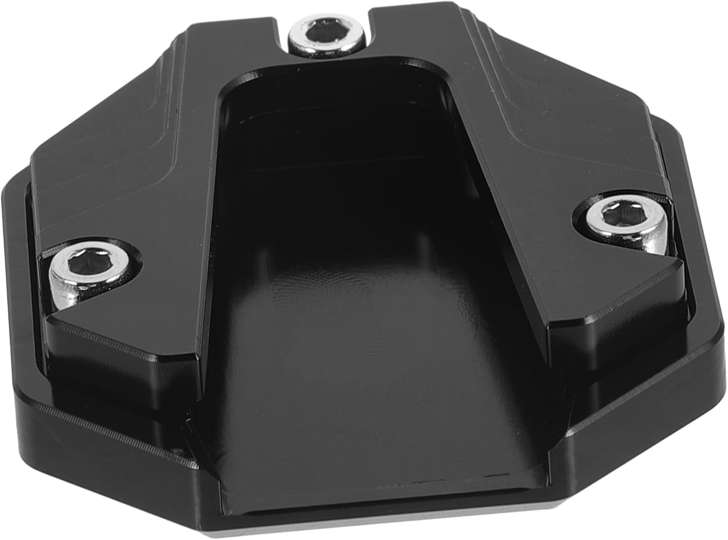 Non-slip Motorcycle Kickstand Pad Enlarger Metal Stand Plate Black