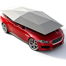 Fully Automatic Car Umbrella for Roof with Remote, 4.2m/4.8m/5.2m Universal Car Tent with Bracket, Portable Protection Carport, Folded Cars Sun Shade Movable Canopy for Sedan SUV Gray-5.2m