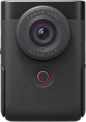 Canon PowerShot V10 Vlogging Starter Kit Kompaktkamera – Digitalkamera (Weitwinkel Objektiv, 4k Kamera Videokamera, klappbares Touch-Display, Stereo-Mikrofon, Stativ, Streaming, Content Creation)