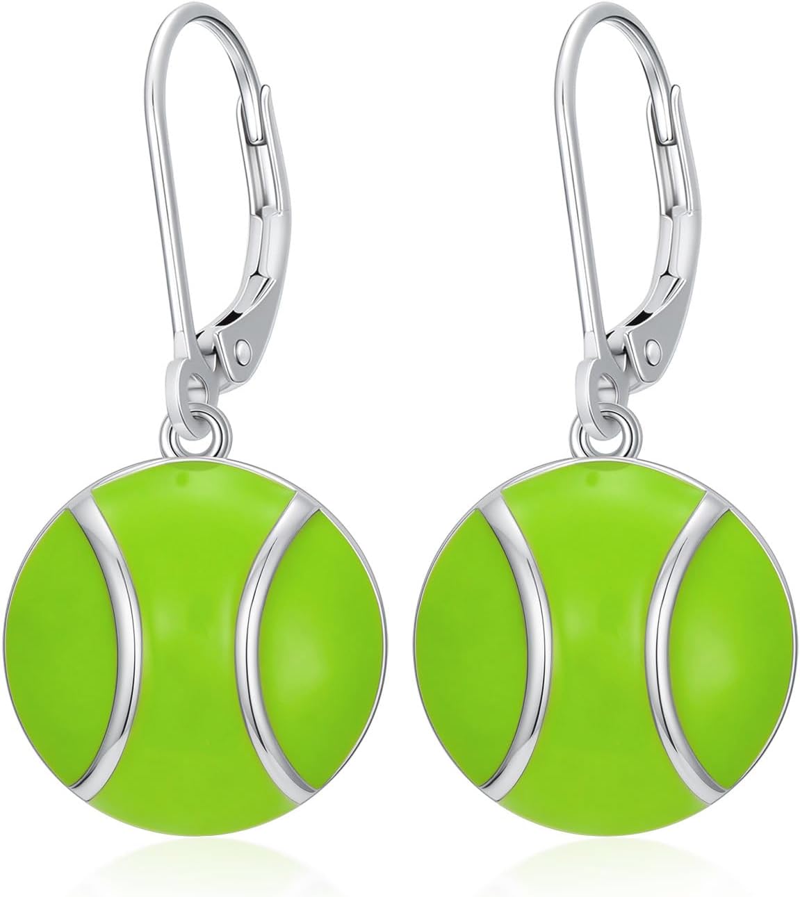 JUSTKIDSTOY 925 Sterling Silver Ball Earrings Sports Leverback Dangle Drop Earrings Jewelry Gifts for Women Girls