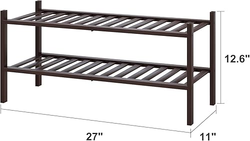 Miniatura 9 de viewcare Zapatero pequeño negro para entrada, organizador de zapatos de bambú de 4 niveles para armario de pasillo, zapateros independientes para