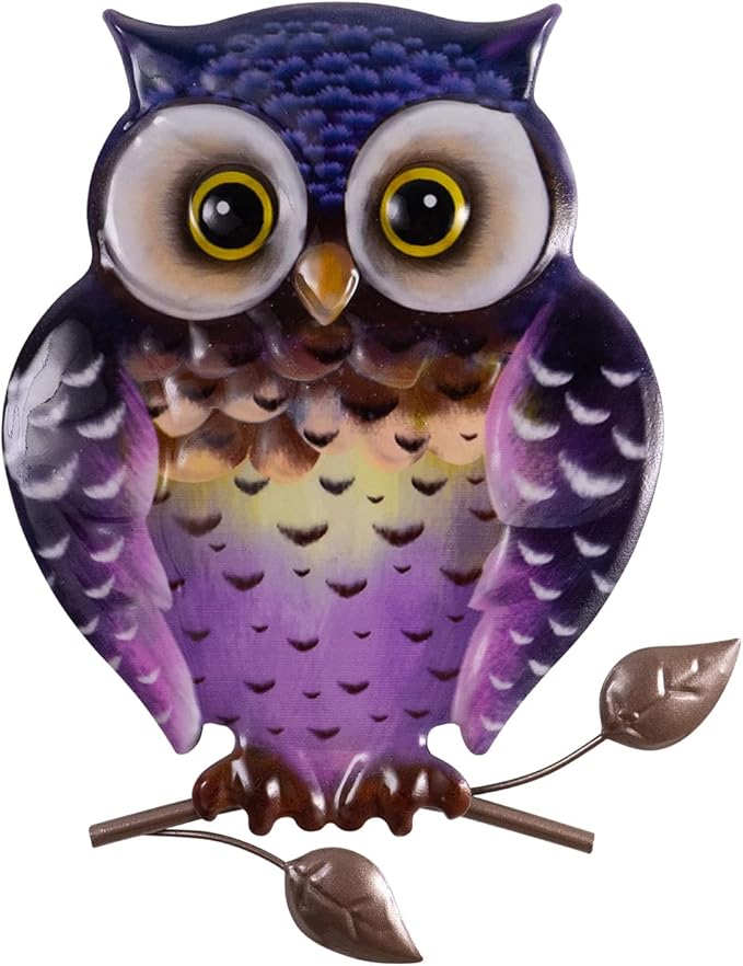 CIM Metall Wand-Deko – OWL 25cm – tierische 3D Wandbilder – Wandschmuck inkl. praktischer Wandbefestigung – lebhafte Wandskulptur