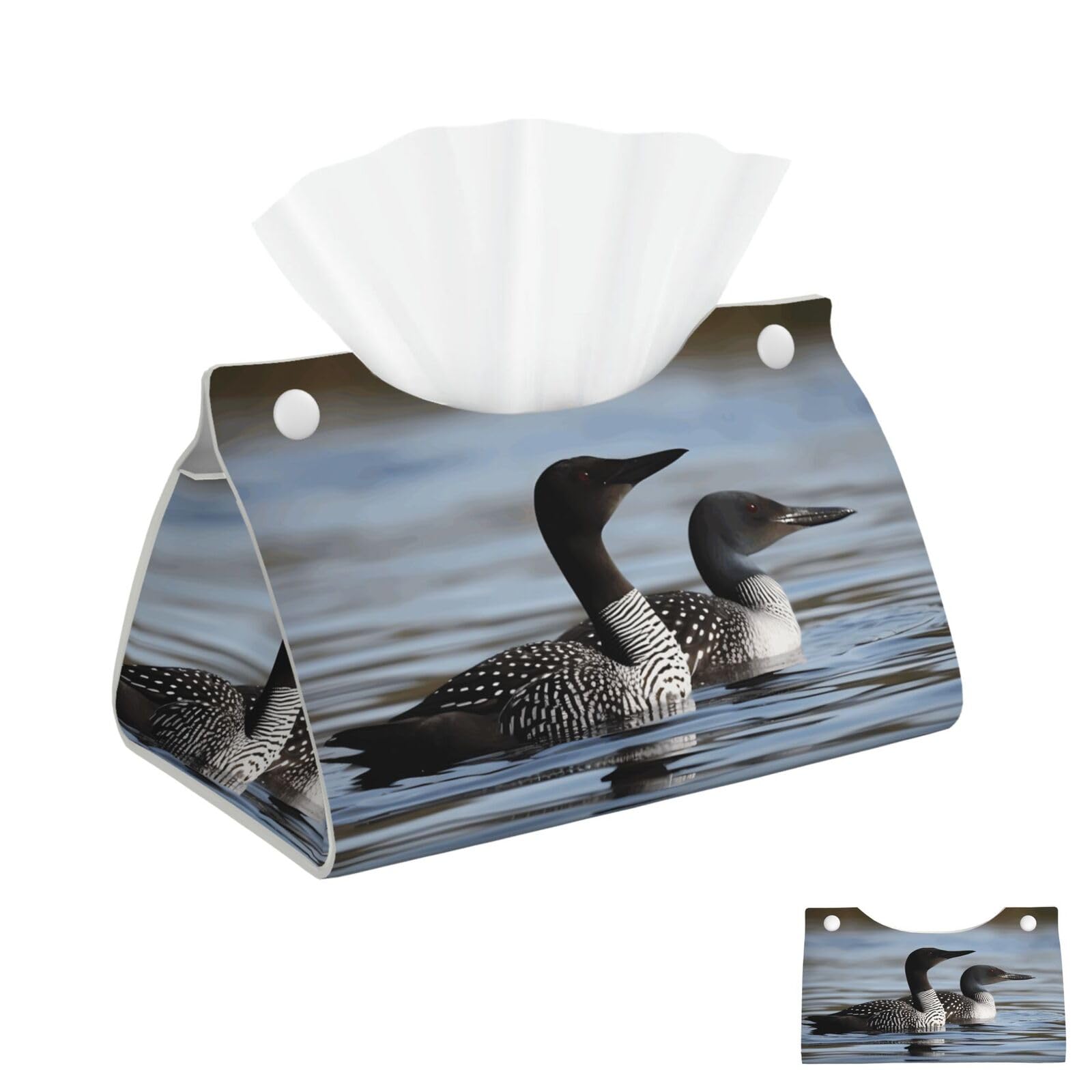 Loon Birds Tissue Box Cover Square Cube Boxes