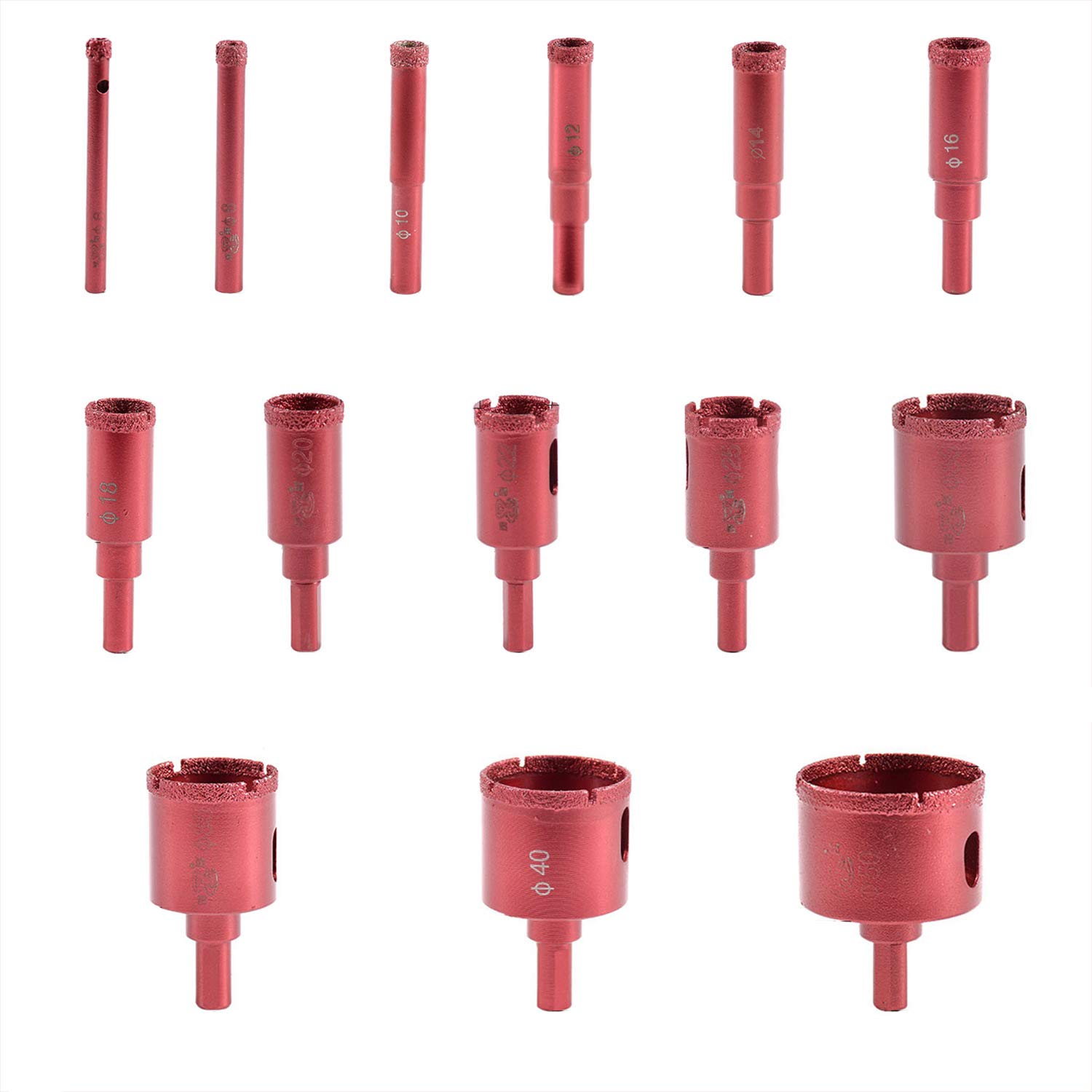 14 unids 6 mm a 50 mm diamante brocas para taladro para marmol de soldadura núcleo Sierra extractor herramientas para azulejos vidrio cerámica