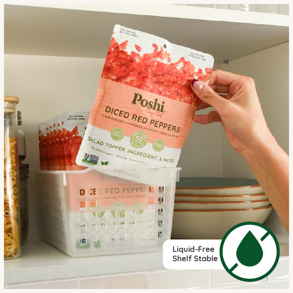 POSHI Diced Red Peppers, Fire-Roasted, Ready-to-Use, 4.4 oz (Pack of 6) - image 6